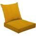 2-Piece Deep Seating Cushion Set Colorful concrete wall bright yellow vintage style cement paint small Outdoor Chair Solid Rectangle Patio Cushion Set