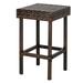 SESSLIFE 4 Pieces Patio Bar Stools Brown Rattan Patio Furniture Outdoor Dining Stools for Backyard Lawn Deck TE3024