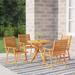 vidaXL Bistro Set Patio Table and Chairs Conversational Set Solid Acacia Wood - 27.6" x 27.6" x 24"
