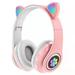 Cat Ears Earphones Wireless Headphones Music Stereo Blue\-tooth Headphone With Mic Children Daughter fone Gamer Headset Kid Gifts pink