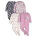 Gerber Baby Girl Sleep n Play Footed Pajamas 4-Pack