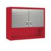 Seville Classics UltraHD Double Wall Cabinets with Open Shelf Red