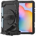 Timoom Samsung Galaxy Tab S6 Lite 10.4 P610 P615 Case [Full-Body] & [Shock Proof] Hybrid Armor Protective Case with 360 Rotating Stand & Strap for Samsung Galaxy Tab S6 Lite 10.4 P610 P615 - Black