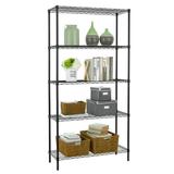 Furinno Wayar 5-Tier Metal Storage Shelf Rack 36 x 14 x 72 Black