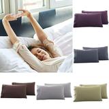 Xyer 2Pcs King Queen Stylish Solid Color Bed Pillow Case Cushion Cover Bedroom Decor Dark Gray Queen