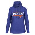 Women's Levelwear Royal New York Mets Loop Fleece Scuba Neck Pullover Hoodie