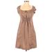 Anthropologie Dresses | Anthropologie Maeve Taupe Sateen Tunic Dress Xs Cap Sleeve | Color: Tan | Size: Xs