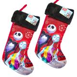 Disney Holiday | Disney Tim Burton’s The Nightmare Before Christmas Stockings (2) | Color: Black/Red | Size: Os