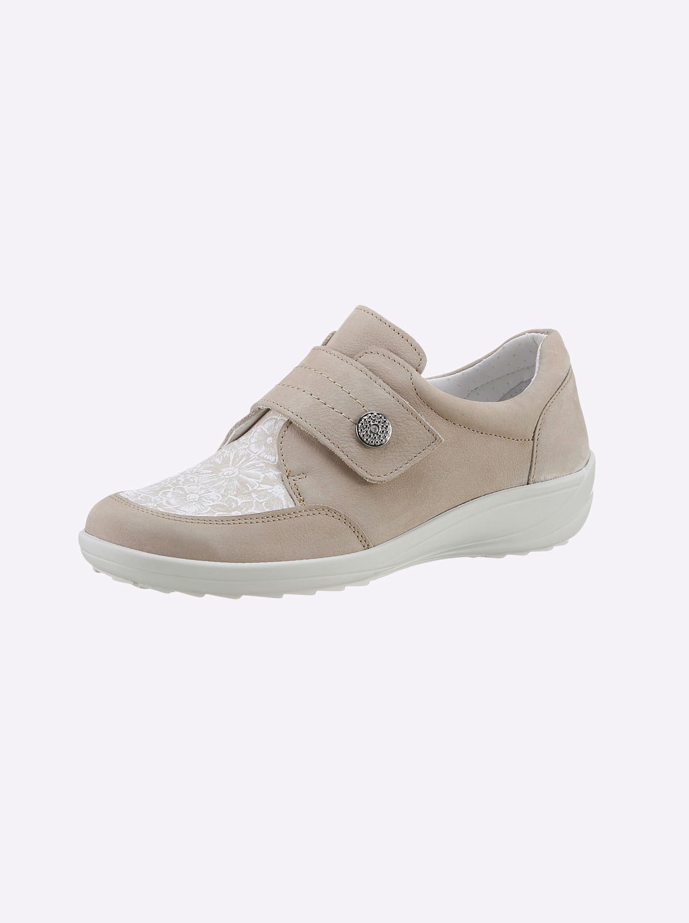 Klettschuh CLASSIC BASICS, Damen, Gr. 38, beige, Nubukleder, Schuhe Klettschuh Slipper