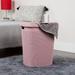 Mind Reader 50L Slim Laundry Hamper, Clothes Basket, Lid, Plastic, 17.65" L x 13.75" W x 21" H Plastic in Pink | 21 H x 13.8 W x 17.7 D in | Wayfair