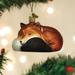 Old World Christmas Christmas Hanging Glass Tree Ornament, Cozy Fox Solid Hanging Figurine Ornament Glass in Orange | 5 H x 5 W in | Wayfair