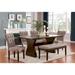 Red Barrel Studio® Nofer Dining Set Wood/Upholstered in Brown | Wayfair 61322B6E6A3247589F67A4CB17C0F92E