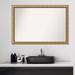 Rosdorf Park Florentine Gold Wood Bathroom Vanity Non-Beveled Wall Mirror Wood in Brown | 27.5 H x 39.5 W in | Wayfair