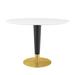 Everly Quinn Zinque Oval Dining Table Wood in White | 42 W x 42 D in | Wayfair 950668AEC6884635BB198EE2DFDB61A4