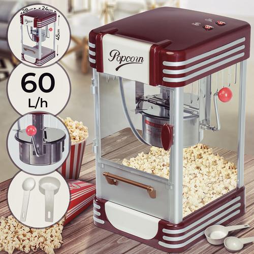Jago - Popcornmaschine - Retro, Für salziges Popcorn, Mit Edelstahl Topf, Rührwerk, Antihaft, Groß,