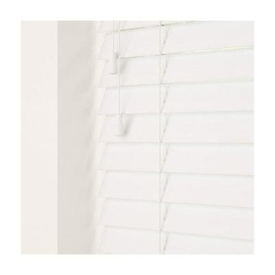 220cm Ultra White Faux Wood Venetian Blind With Strings (50mm Slats) Blind With Strings (50mm Slats)