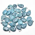 Pendentifs en forme de goutte d'eau en onyx bleu naturel breloques tendance pour la fabrication de