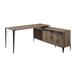 2 Open Compartments and 2 Doors Writing Desk in Rustic Oak and Black