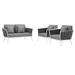 Stance 3 Piece Outdoor Patio Aluminum Sectional Sofa Set - n/a