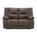 Faux Leather Upholstered Power Reclining Loveseat in Gray