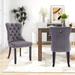 Set of 2 Velvet Dining Chairs,Tufted Solid Wood Armless Chairs Accent Chair with Nailhead Trim and Back Ring Pull