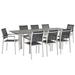 Shore 9 Piece Outdoor Patio Aluminum Outdoor Dining Set