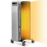 Costway 1500W Portable Oil-Filled Radiator Heater for Home and Office-Black