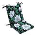 Pillow Perfect Magnolia Black Squared Corners Chair Cushion - 36.5 X 18 X 3