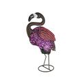 Things2Die4 Pink Flamingo Metal Art Filigree LED Lighted Solar Garden Statue