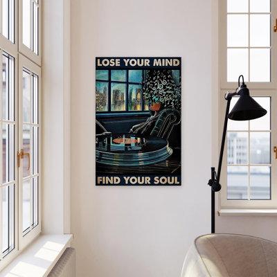 Trinx Lose Your Mind Find Your Soul Music Vinyl Records 2 - 1 Piece Rectangle Graphic Art Print On Wrapped Canvas & Fabric in White | Wayfair