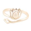 Pearl Lotus,'Cream Pearl and Sterling Silver Lotus Wrap Ring from India'