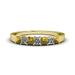 Citrine and Diamond (SI1-SI2 G-H) 7 Stone Wedding Band 1.10 ct tw in 14K Yellow Gold.size 6.5
