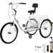 VEVOR Foldable Tricycle 26 Wheels 1-Speed Trike 3 Wheels Colorful Bike with Basket Portable and Foldable Bicycle for Adults Exercise Shopping Picnic Outdoor Activities