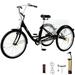 VEVOR Adult Tricycle 20 7-Speed 3 Wheel Cruise Bike Adjustable Trike with Bell Large Size Basket for Riding Black