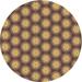 Ahgly Company Machine Washable Indoor Round Transitional GoldenRod Gold Area Rugs 6 Round