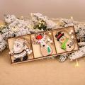 Christmas Tree Ornament Set of 9 Wooden Santa Claus Hanging Hanging Crafts