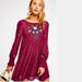 Free People Dresses | Free People Mohave Embroidered Dress Size Xs | Color: Red | Size: Xs