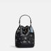 Coach Bags | Coach Dempsey Drawstring Bucket Bag 15 In Signature Canvas With Snowflake Print | Color: Black/Blue | Size: Os