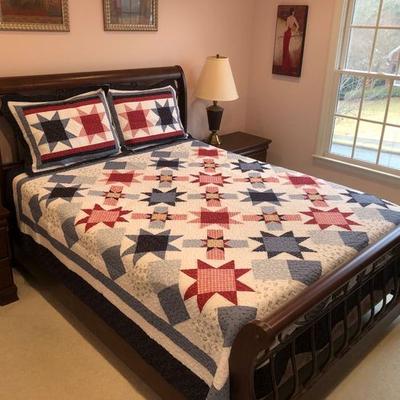 Liberty Star Patchwork Quilt Red/Blue, Super King, Red/Blue