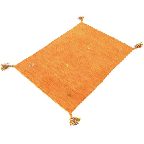 "Wollteppich MORGENLAND ""Gabbeh Teppich Agra"" Teppiche Gr. B/L: 70 cm x 120 cm, 14 mm, 0,84 m², 1 St., orange Gabbehteppich Gabbeh-Teppiche Kurzflor"