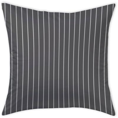 Kissenbezug CURT BAUER "Belluno", grau (stahlgrau), B:80cm L:80cm, Mako-Brokat-Damast, Obermaterial: 100% Baumwolle, Kissenbezüge, schmaler Streifen Image
