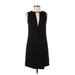 Banana Republic Casual Dress - A-Line Crew Neck Sleeveless: Black Print Dresses - Women's Size 0