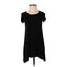 Forever 21 Casual Dress - Shift Scoop Neck Short sleeves: Black Print Dresses - Women's Size Small