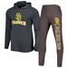 Men's Concepts Sport Heather Brown/Heather Charcoal San Diego Padres Meter Hoodie & Joggers Set