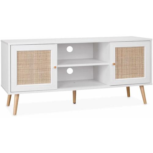 TV-Möbel mit Rattangeflecht 120 x 39 x 56,5cm - Sweeek