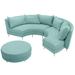 Seasonal Living Fizz 168" Wide Curved Patio Sectional w/ Cushions Wood in Blue | 36 H x 168 W x 63 D in | Wayfair 105FT003P2-FULL-RSB_105FZ-Z3-34A