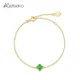 Metiseko-Bracelet en argent regardé S925 pour femme plaqué or 14 carats couleur émeraude bracelet