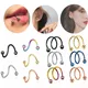 Boucles d'oreilles en acier médical S spirale creole acier inoxydable，Piercing torsadé Barbell vis