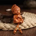 Porte-clés en bois de pêche Shakyamuni pendentif de voiture tridimensionnel principal de bouddha