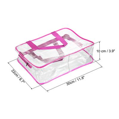 Clear PVC Toiletry Bag Makeup Pouch with Zipper Handle - 11.8x3.9x8.7